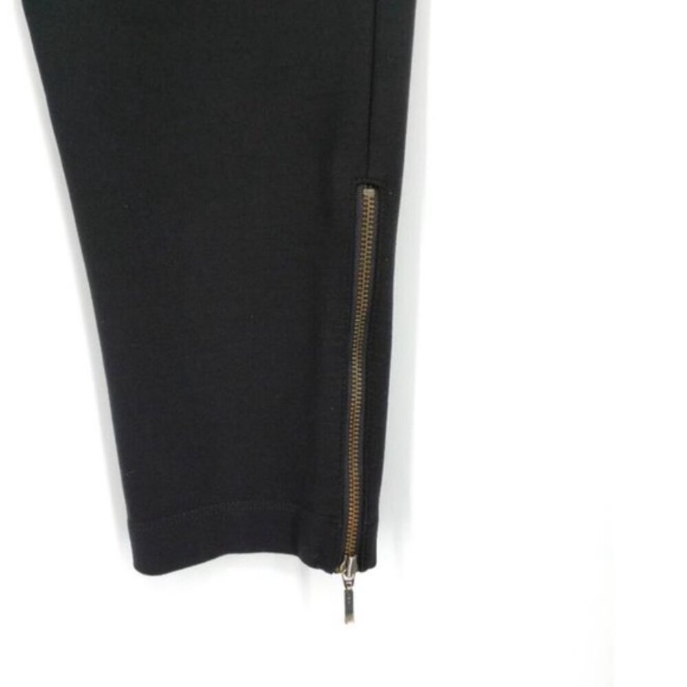Eileen Fisher Zip Ankle Ponte PullOn Stretch Pants Minimalist Black Waist M PM - Picture 6 of 14